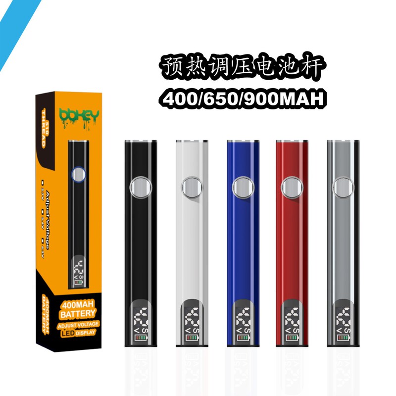 510 Threaded Battery Rod Led Bottom Display 400Mah Preheating and Voltage Adjustment 650Mah Bottom Charging