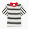 Red collar + black and white stripes