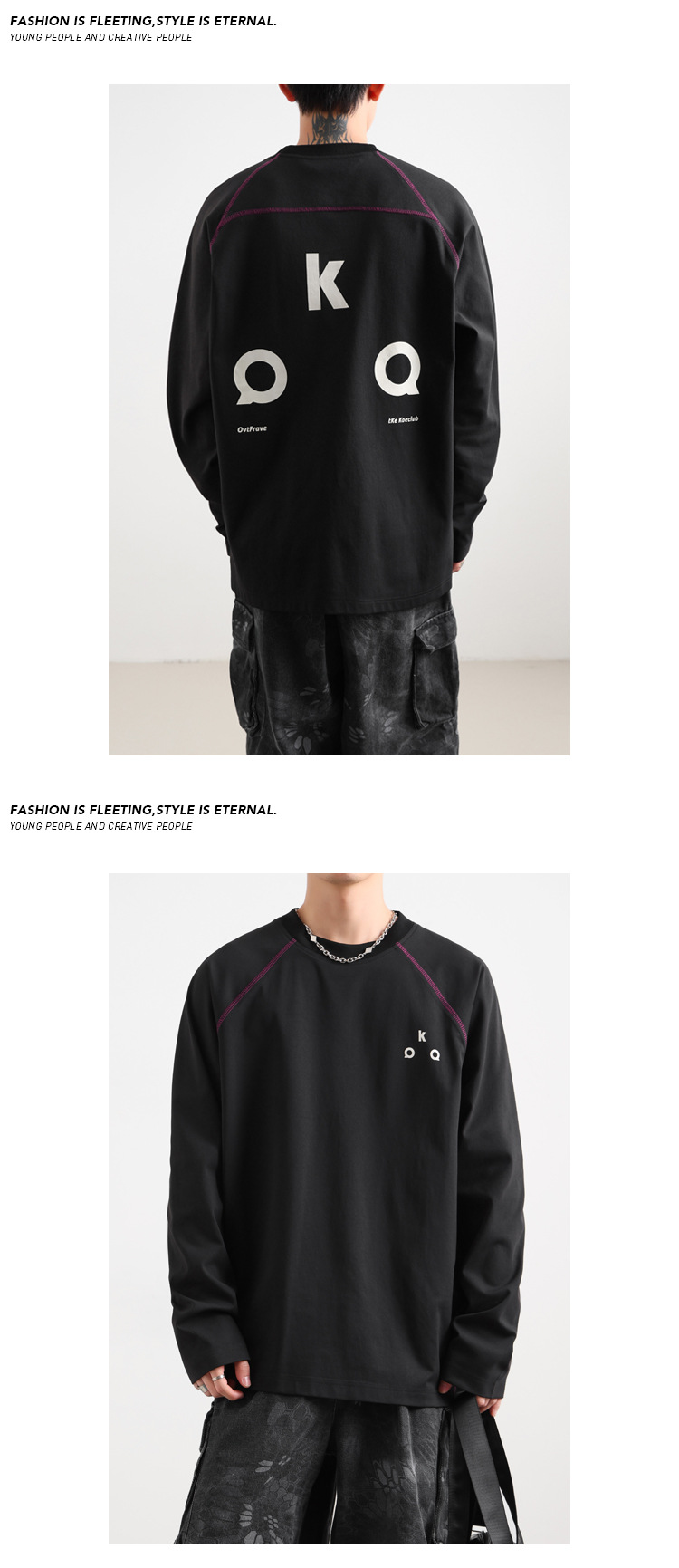 Hasselblad Long Sleeve T-shirt For Men Casual Letter Printed Top_voghion.com