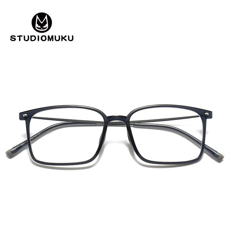 Studiomuku mu fresco gafas retro cuadrado marco grande miopía gafas ultra-luz nacional moda grande cara gafas marco image 6