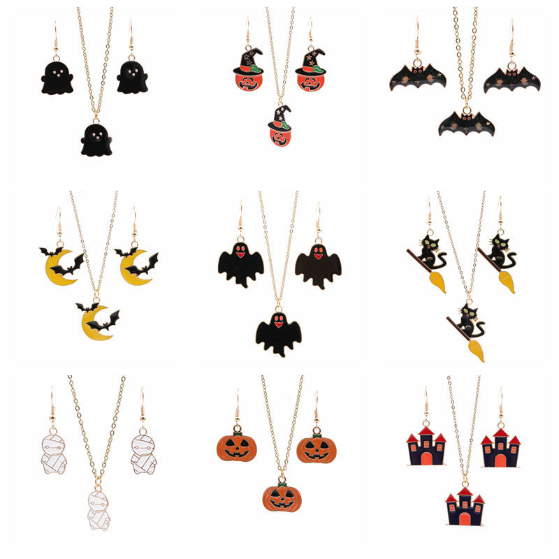 Christmas Gift Snowman Alloy Earrings Necklace Set Wholesale Jewelry Nihaojewelry display picture 9