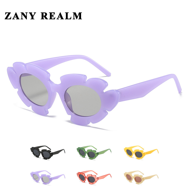 Nueva chica caliente divertido flor gafas de sol retro ojo de gato y2g millennium estilo gafas de sol fabricante en stock