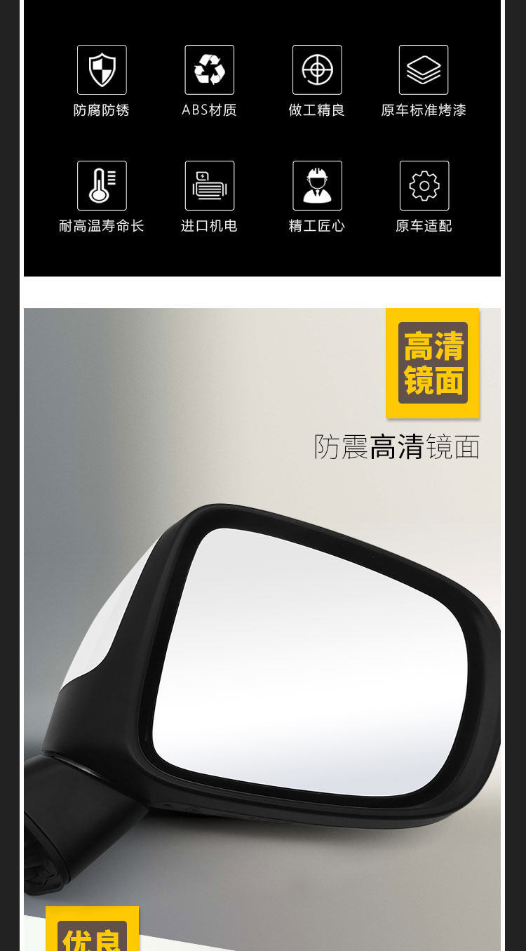 Suitable for Gac Trumpchi Gs4 Rearview Mirror 15 16 17 Model Year Gs4 Left and Right Exterior Rearview Mirror Assembly