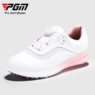 Pgm Golf Shoes for Women, Gradient Waterproof Microfiber, Anti-Slip, Lightweight Knob, Comfortable Cushioning, Spikeless Shoes