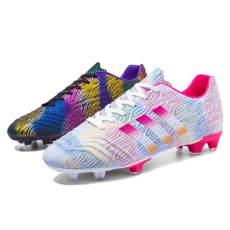 Zapatos de fútbol profesional uñas largas adultos hombres y mujeres estudiantes de primaria y secundaria adolescentes TF antideslizante resistente al desgaste popular zapatos de fútbol