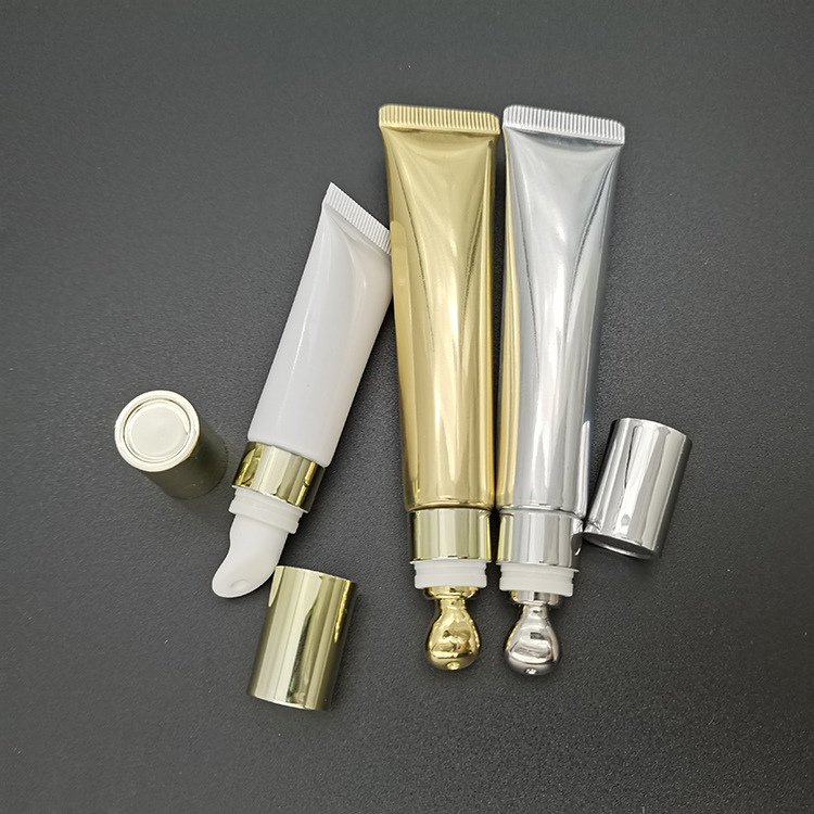 En stock manguera cosmética 10ml15ml20mlg crema de ojos esencia leche oro plata aleación zinc cerámica/cabeza eléctrica