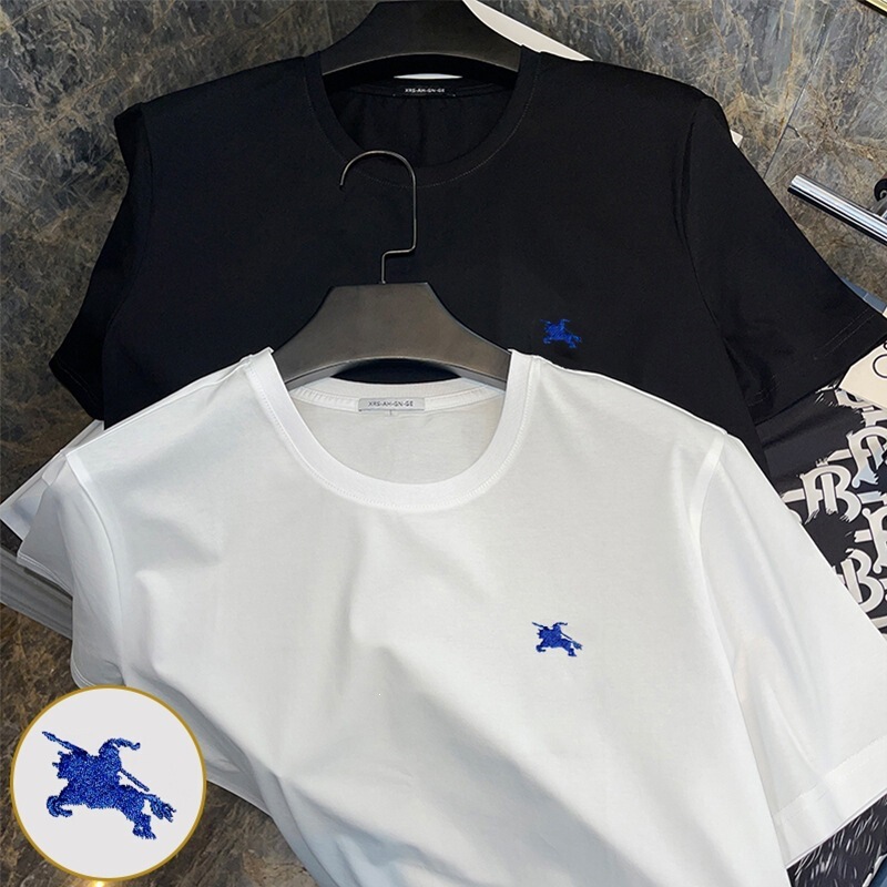 Selected Design/Imported Supima Cotton Embroidered Blue Knight Textured Top T-Shirt for Men with Round Neck and Short Sleeves Selected Design/Imported Supima Cotton Embroidered Blue Knight Textured Top T-Shirt for Men with Round Neck and Short Sleeves