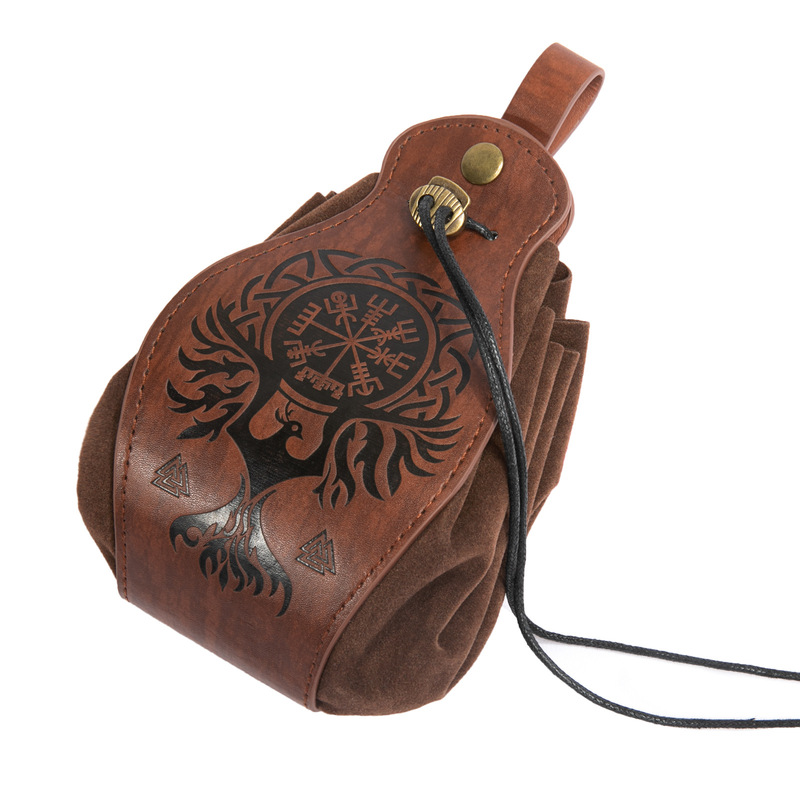 Cross-Border Multi-Platform Hot-Selling Viking Style Medieval Pouch Can Be Hung with a Belt Coin Purse Retro Waist Bag