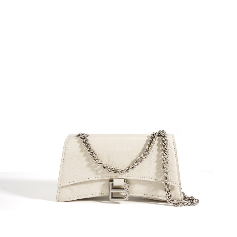 Hourglass Bag For Women 2025 New Arrival Genuine Leather Ruched Chain Crossbody Underarm Bag Luxury Multi-Compartment Small Phone Bag - Thumbnail 6