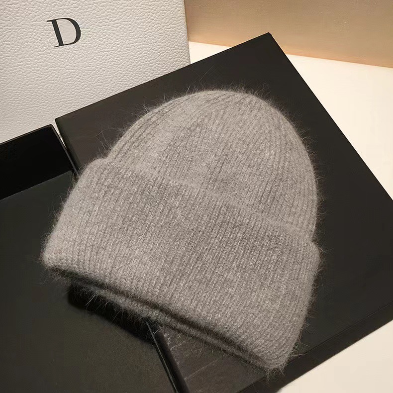 High-End New Rabbit Fur For Women Trendy Autumn Winter Japanese Style Cold Warm Pullover Knitted Hat_voghion.com