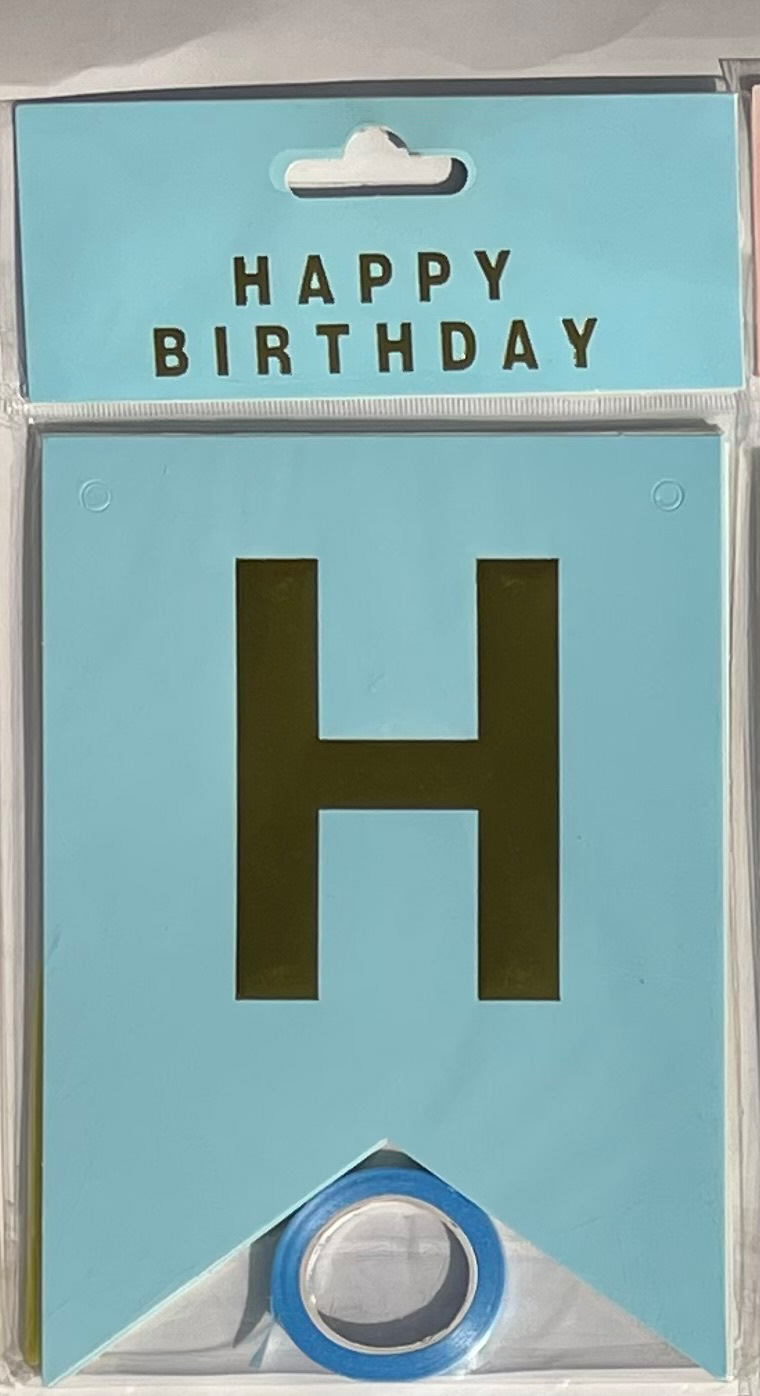 HAPPY BIRTHDAY fiesta de cumpleaños en inglés diseño diagonal de bandera de cola de mermaid letras banderas de color