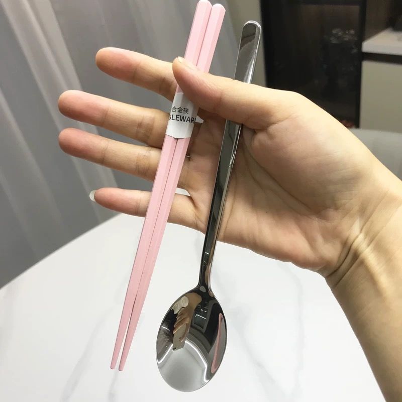 便携餐具学生筷子勺子套装儿童上班族高颜值防滑勺筷收纳盒单人用|undefined