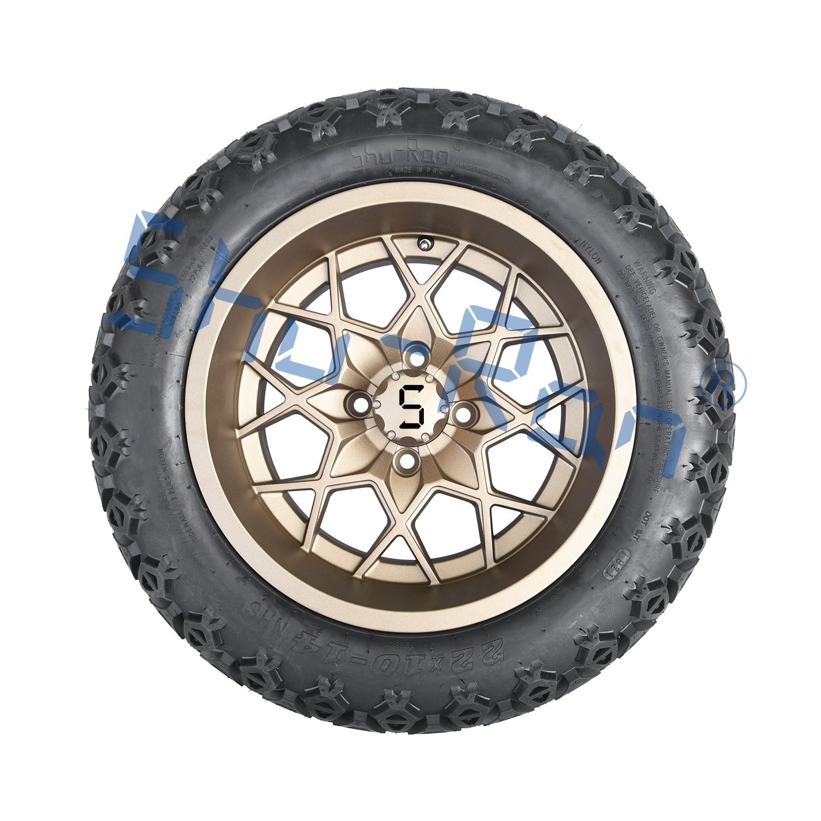 【厂家直供】22*10-14沙滩草坪观光车轮胎古铜高尔夫球车轮毂轮胎