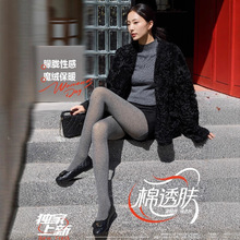 金蛋棉一体裤黑透肤打底裤加厚绒外穿保暖裤光腿神器连裤袜提臀