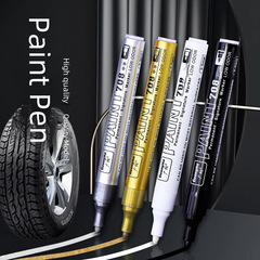 Wide Selection of 708 Paint Pens: Refillable, High-Temperature Resistant, Waterproof Markers in Gold, Silver, White, and Black—Perfect for Touching Up Car Tires
