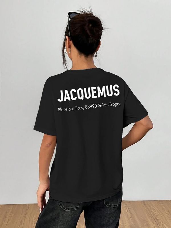 Hes春夏綿質吸汗通気シンプルファッション二列アルファベット柄プリントtシャツ|undefined