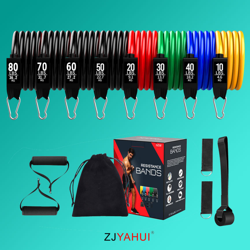 Set de bandas de resistencia TPE multifuncionales, 11 piezas, ideal para entrenamiento y fitness en casa