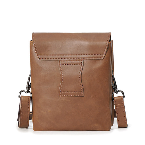 Crazy Horse PU leather small bag Korean style men's bag men's bag fashion casual backpack men's bag trendy shoulder crossbody bag