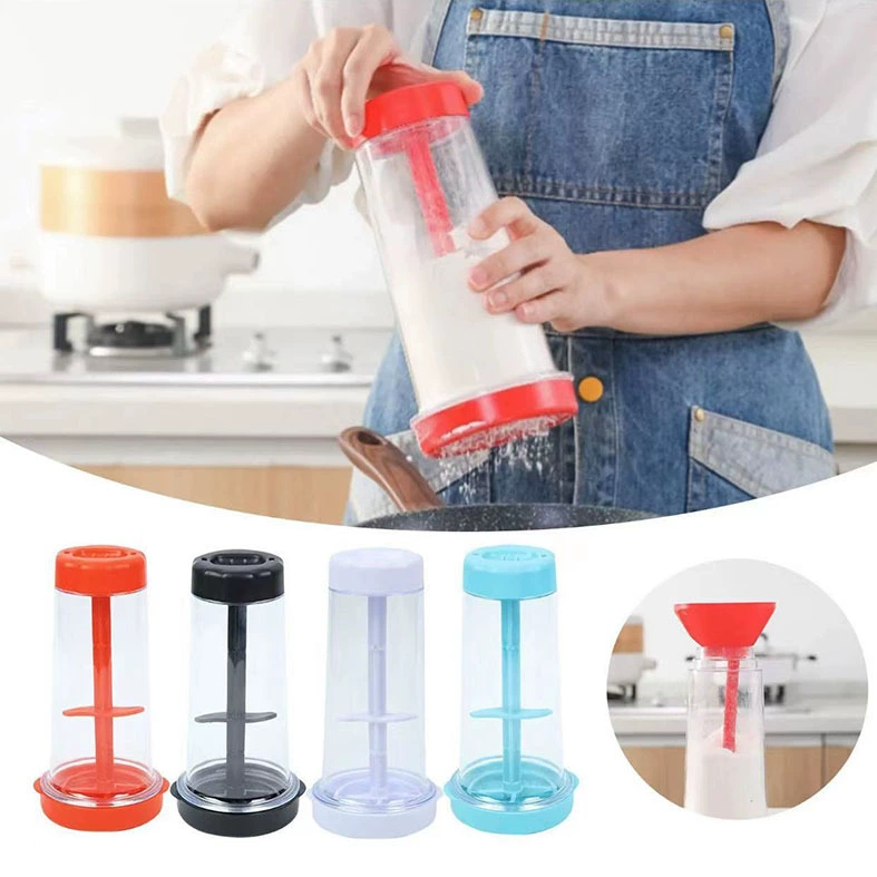 Новое сито для муки, чашка для муки, пластиковая чашка для смешивания муки, ручное вращающееся сито для муки, сито для сахара, гаджет для выпечки