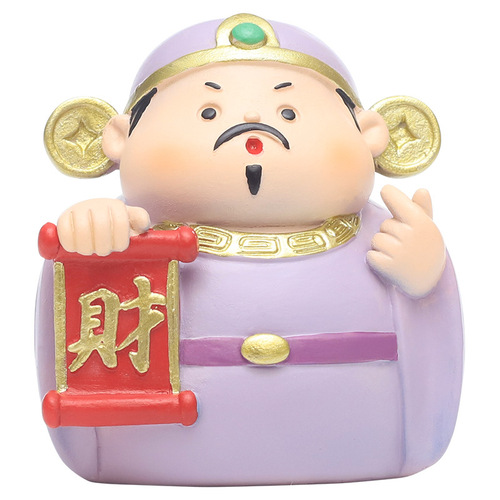 Chinese creative gift blessing five-way God of Wealth office desktop car resin car home decoration ornaments