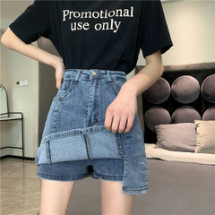 显瘦短裙女夏季港风裙子新款高腰学生包臀牛仔包裙字一步半身裙