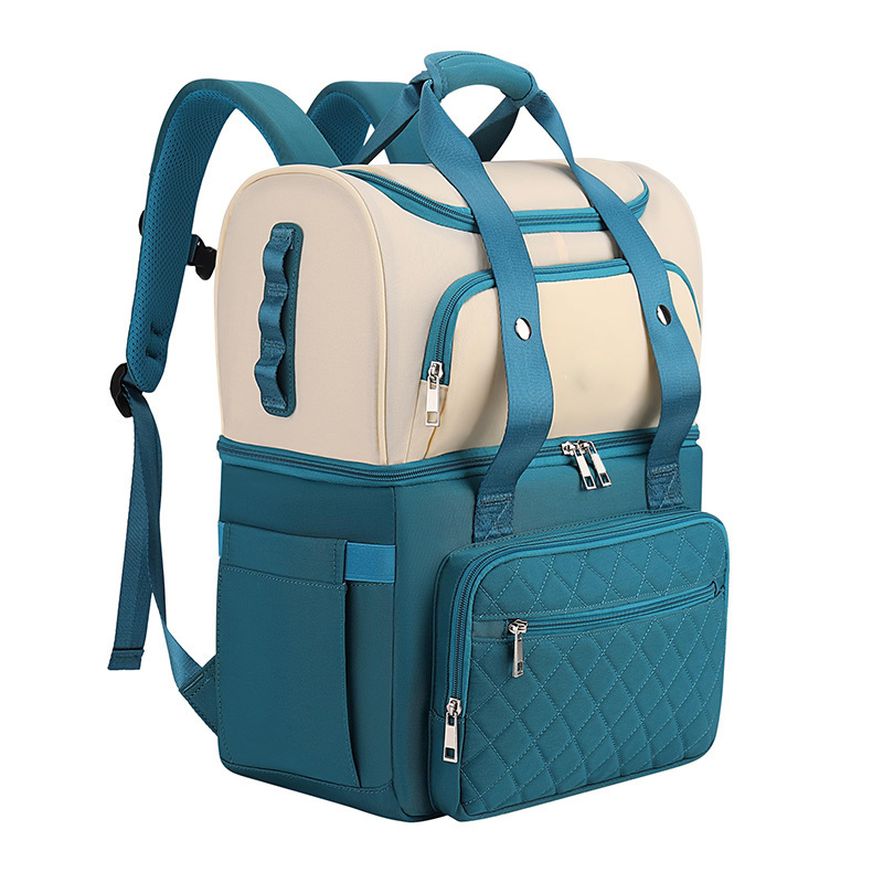 Nueva mochila de picnic mochila de picnic a prueba de fugas mochila de refrigeración de playa con bolsa de vino aislante mochila de picnic de doble capa