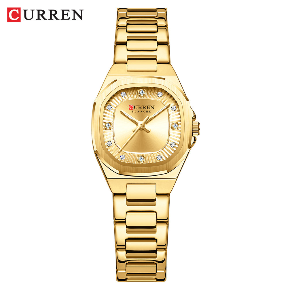 CURREN 9104 mujer cuadrado reloj de moda reloj de cuarzo impermeable reloj de acero reloj image 9