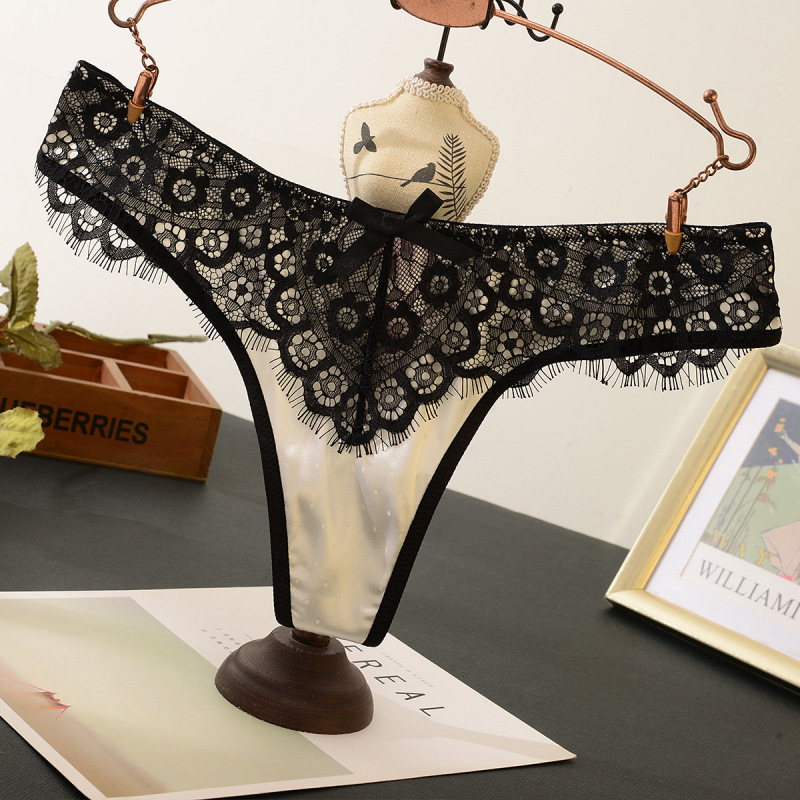 [2222] Europa y América sexy hueco encaje ropa interior de niñas piel de algodón entrepierna abierta trozos entrepierna de algodón