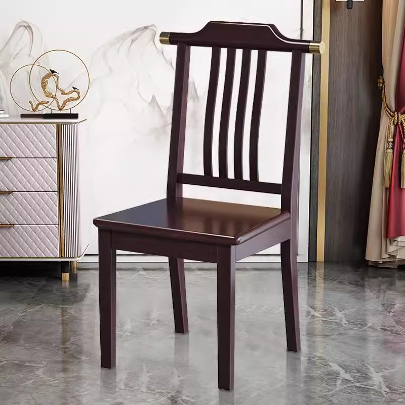 Dining Table and Chairs Solid Wood Dining Chair Home Simple Modern New Chinese Style Hotel Restaurant Wooden Back Chair Official Hat Stool