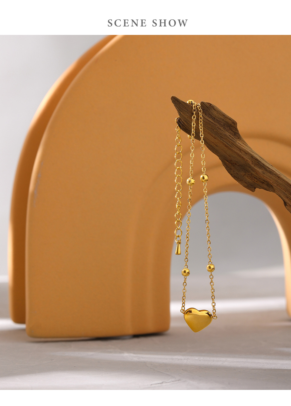 1 Piece Sweet Heart Shape Titanium Steel Womenu0027S Bracelets Anklet Necklace