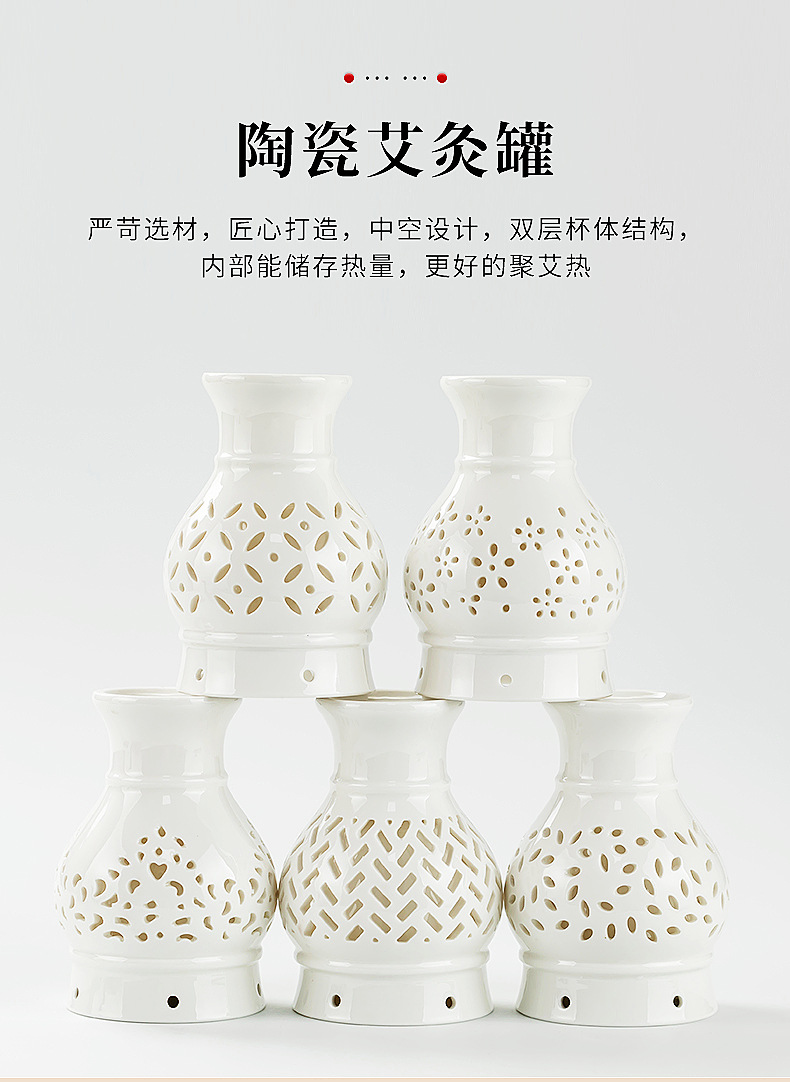 Ceramic Moxa Cup Gua Sha Tool White Porcelain Moxibustion Jar for Home Wellness Use key features
