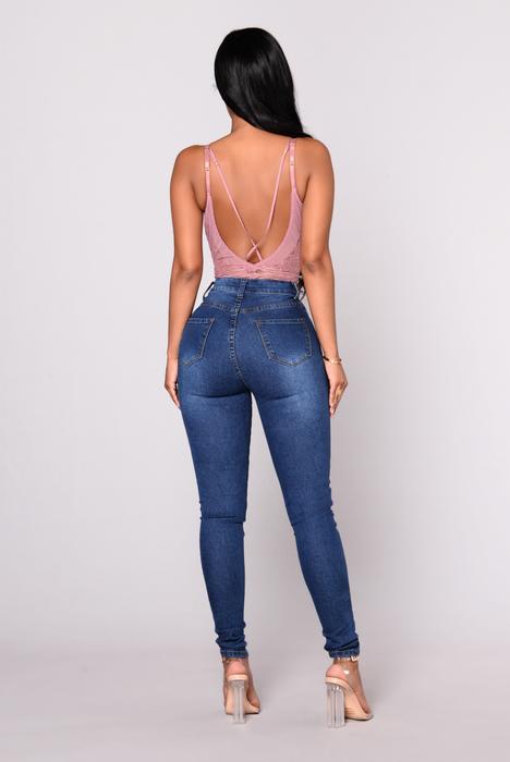 high-stretch slim high waist solid color jeans NSGJW137471