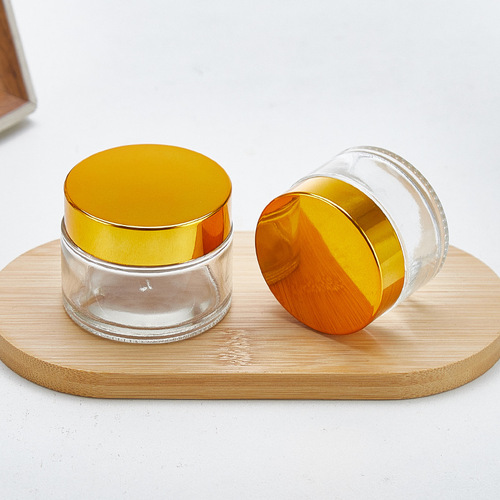 100g transparent glass cream jar, 50g face cream jar, 30g eye cream jar, transparent mask can cosmetic refilling bottles