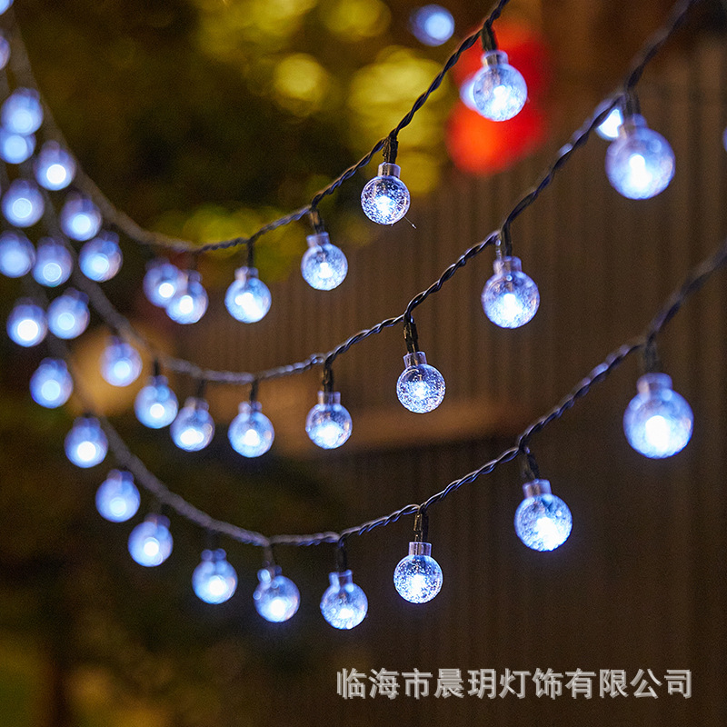 2024 nueva burbuja solar transfronteriza lámpara de lámpara jardín exterior camping lámpara de decoración bola de cristal LED lámpara de color