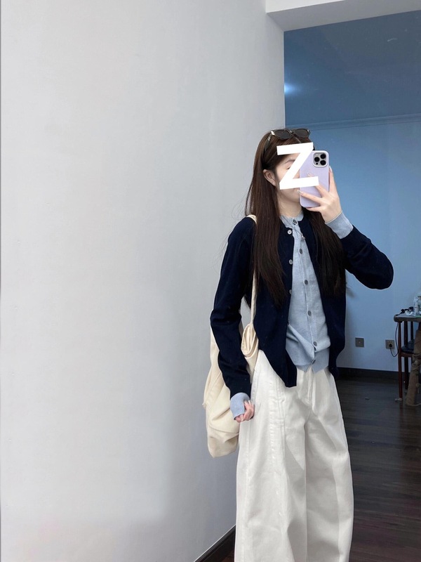 2025韩系撞色假两件针织开衫女早秋设计感毛衣外套秋冬时尚感上衣|undefined