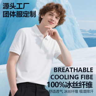 Polo Shirt Custom Ice Silk Cotton Work Clothes Printed Logo Work Clothes Short-Sleeved Custom-Made Work Clothes Custom-Made Embroider