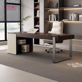 1W3意式极简实木书桌书房电脑桌现代简约家用客厅轻奢高端老板办