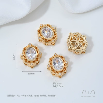 Zərgərlik ara hissələri — Bracelet Necklace Jewelry Accessories - z448-13-d-type-14k-white-zirconium-1-piece