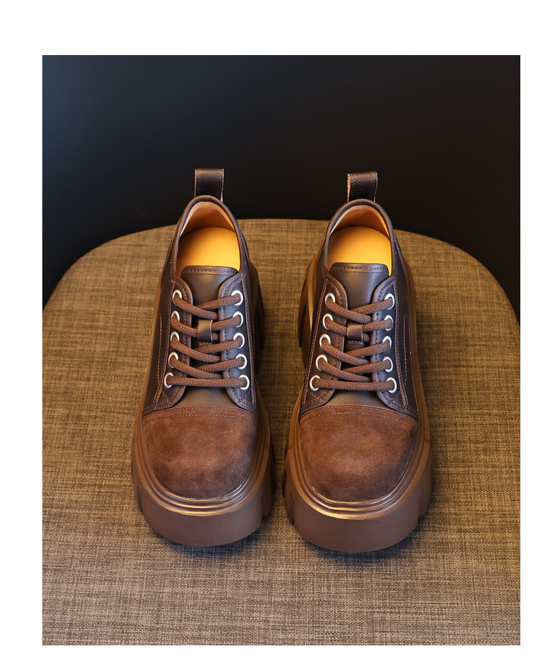 Giày loafer nữ đế xuồng platform tăng chiều cao 9 cm — màu nâu chi tiết 19