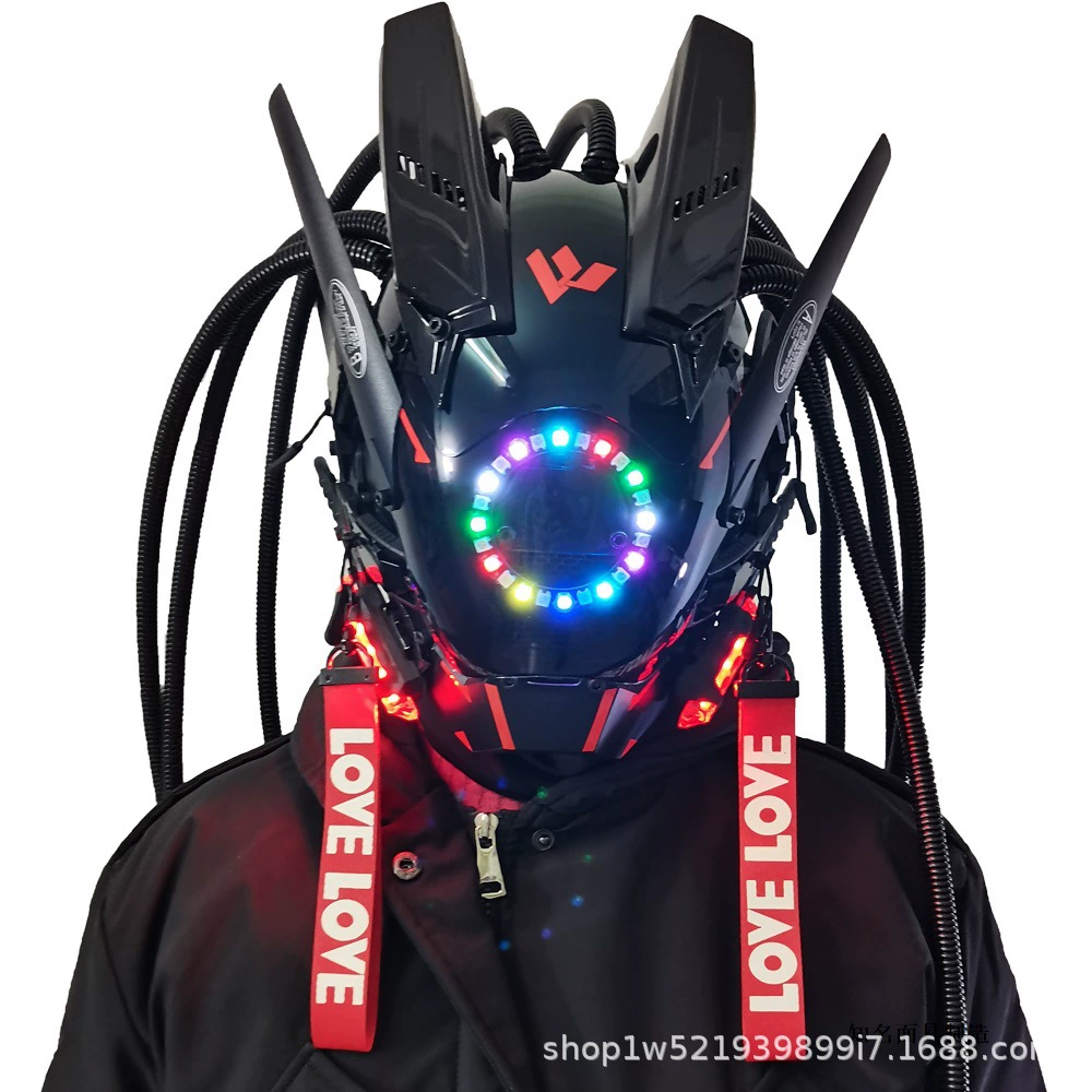 Glossy mask, punk style, cosplay