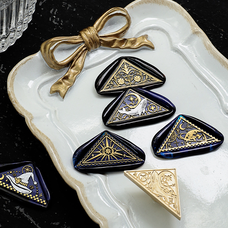 Fábrica directa fuego pintura sello cobre cabeza triángulo fuego pintura cera vintage Rosa tallada sellado cera mano cuenta regalo