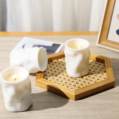 Minimalist INSAesthetic Soy Wax Candles, Unscented, White Smokeless Aroma Cup for Home and Bedroom