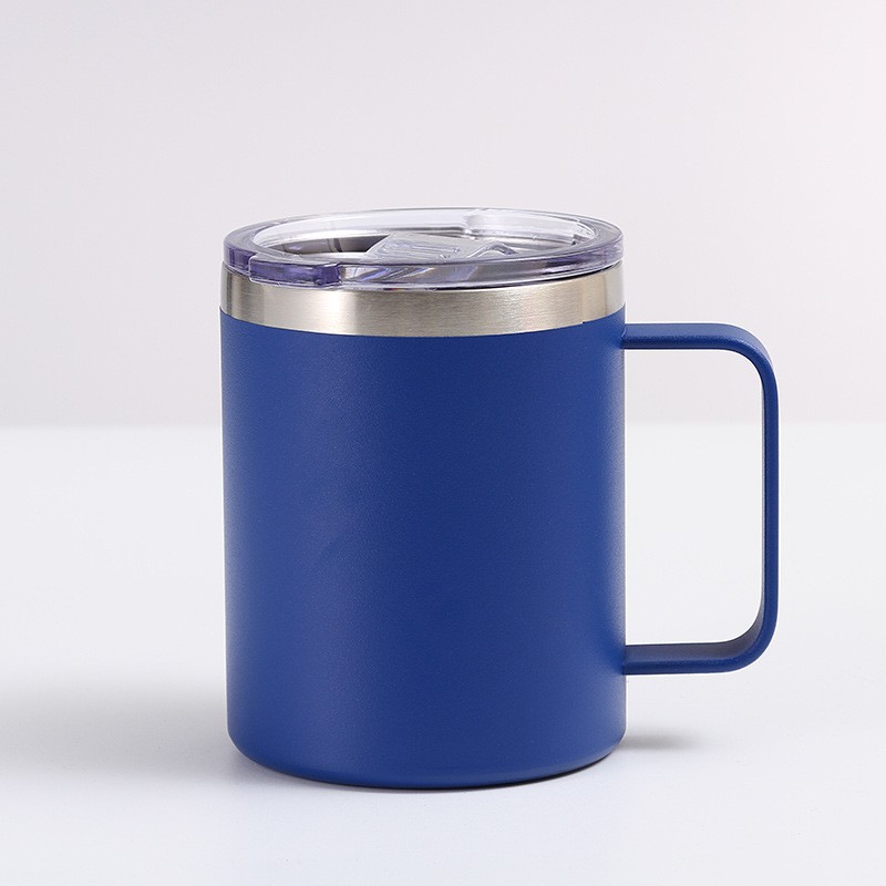 Taza de acero inoxidable de 12oz14oz transfronteriza Taza de manija de oficina doméstica americana Taza de café de doble capa de aislamiento y refrigeración