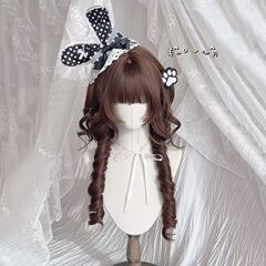 小熊奈奈假发女日系水母公主头短角甜美罗马卷可爱鬓角Lolita头套