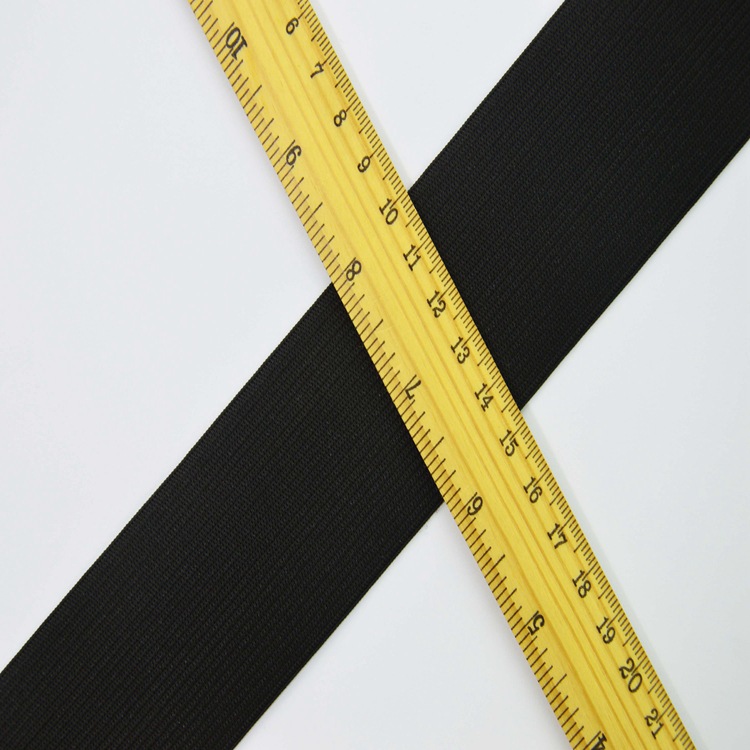 48MM 4.8CM  4.8厘米黑色针织橡筋松紧带 钩边橡根丈根带