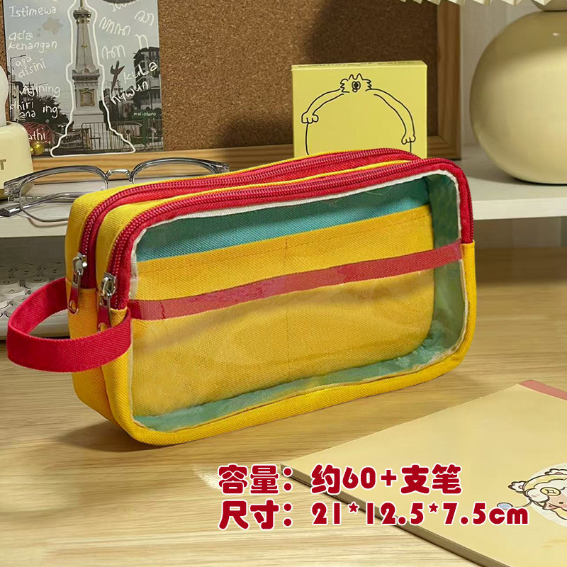 2024 estuche para lápices de gran capacidad ins caja de papelería para estudiantes simple de alto valor para estudiantes de primaria caja de lápices de sentido avanzado para mujeres