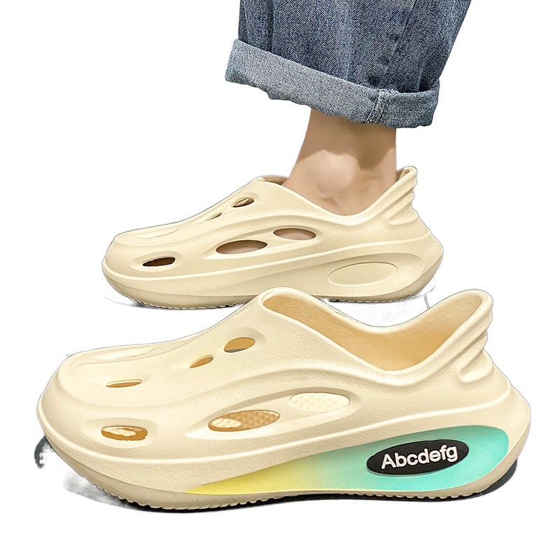 Zapatos con agujeros de coco, tendencia de verano para hombres, sandalias deportivas con todo incluido de suela gruesa, zapatillas de Baotou de oficina juvenil
