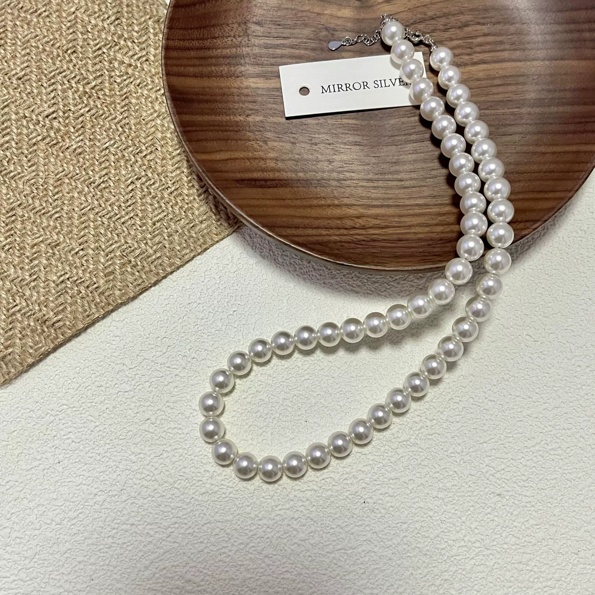 Classic universal necklace from pearl, sweater, silver 925 sample, light luxury style, high-quality style, bright catchy style