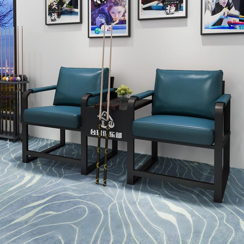 Conjunto de sofá y mesa para sala de billar, sillas de visualización integradas, sillas de descanso sencillas para sala de billar, sofá para ver partidos, sillas de visualización para sala de billar.