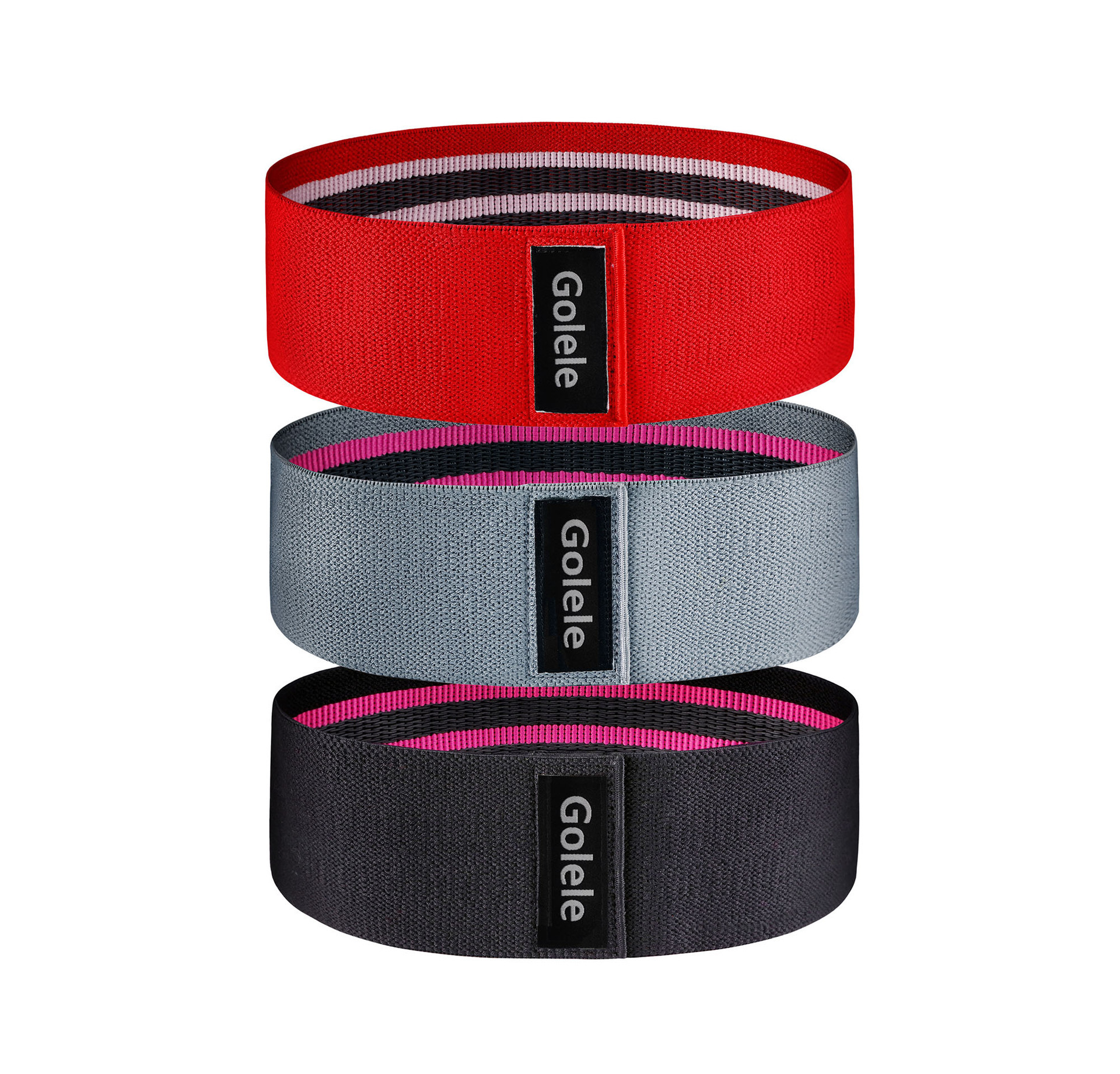 빨강, 회색 및 검정-크고, 중간 및 작은 저항 3 세트